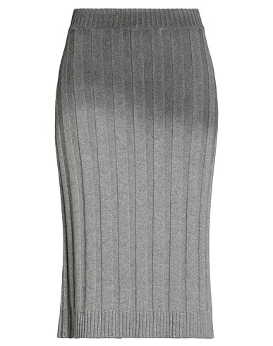 FABIANA FILIPPI Midi skirt Grey 75% Merino Wool, 15% Silk, 10% Cashmere, Ecobrass