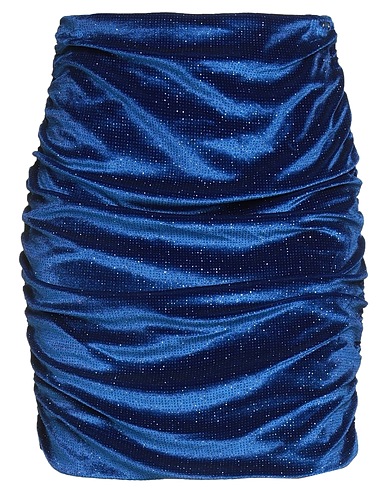 MATILDE COUTURE Mini skirt Blue 92% Polyester, 8% Elastane
