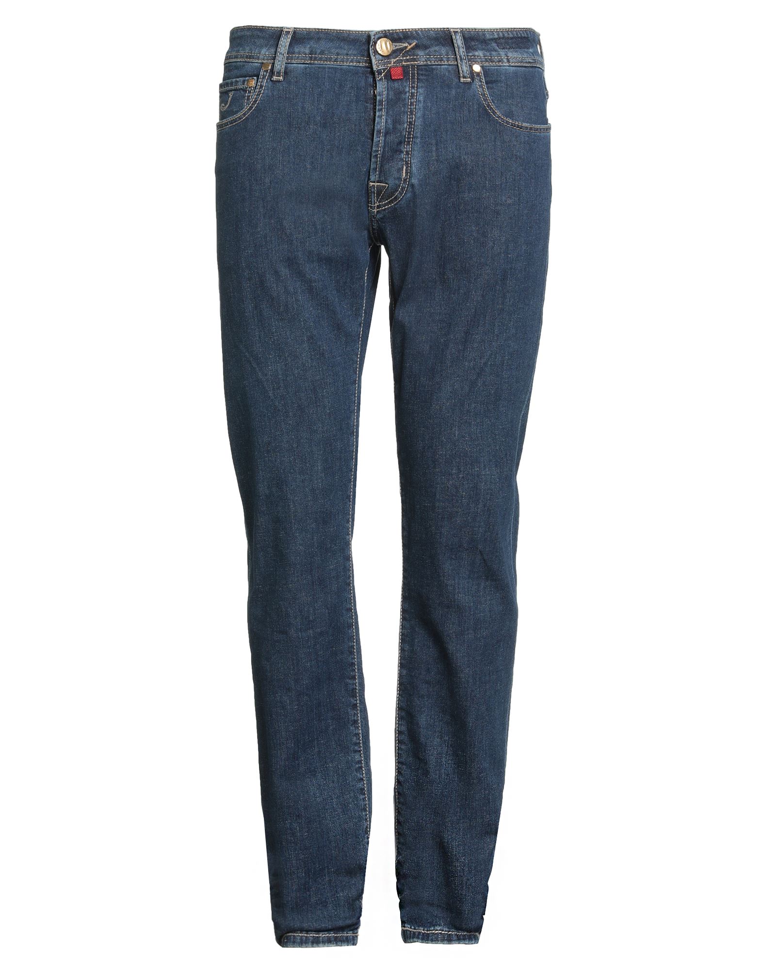 JACOB COHЁN Denim pants Blue 87% Cotton, 11% Linen, 2% Elastane