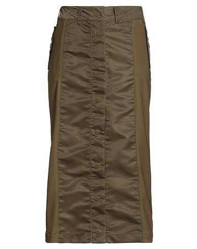 BLAUER. Midi skirt Military green 74% Polyamide, 19% Polyester, 7% Elastane