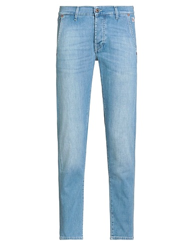 ROŸ ROGER'S Denim trousers Blue 92% Cotton, 6% Elastomultiester, 2% Elastane