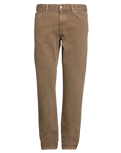 ZEGNA Denim pants Military green 100% Cotton, Calfskin