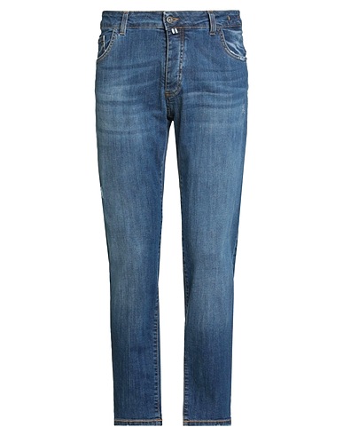 PAUL MIRANDA Denim trousers Blue 99% Cotton, 1% Elastane