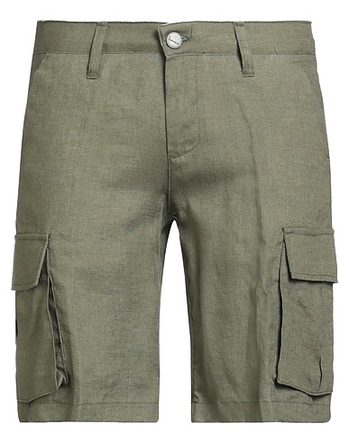 BERNESE Milano Shorts & Bermuda Military green 100% Linen