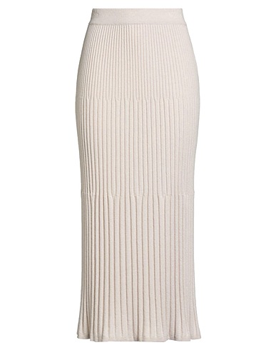FEDELI Midi skirt Cream 100% Cashmere
