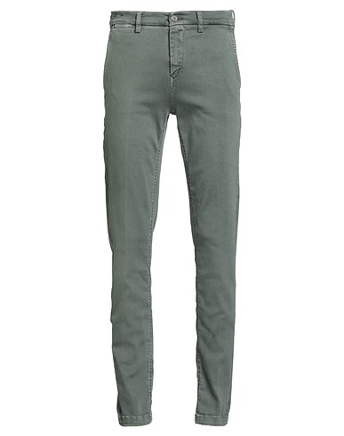 REPLAY Denim trousers Military green 85% Cotton, 10% Polyester, 5% Elastane