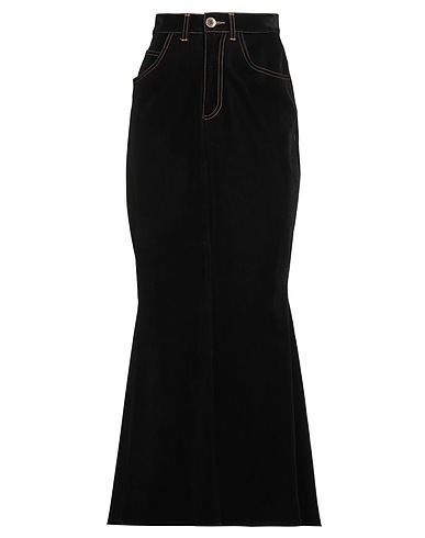 NINEMINUTES Long skirt Black 80% Cotton, 11% Polyurethane, 6% Viscose, 3% Elastane
