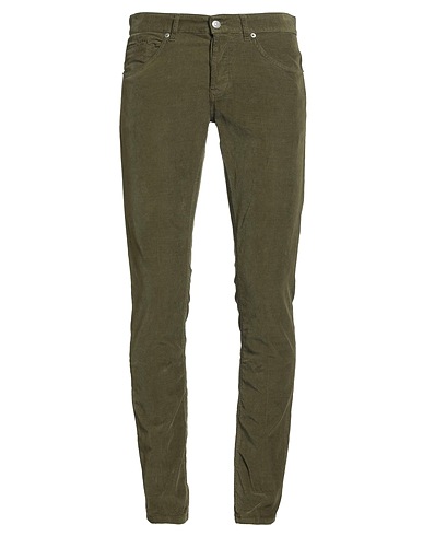 DONDUP Casual trouser Military green 66% Cotton, 32% Lyocell, 2% Elastane