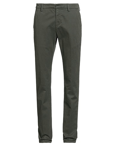 DONDUP Casual pants Dark green 97% Cotton, 3% Elastane