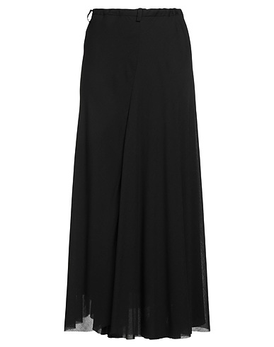 MASNADA Long skirt Black 85% Wool, 15% Polyamide