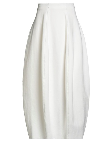 MEIMEIJ Midi skirt White 65% Viscose, 30% Polyamide, 5% Elastane