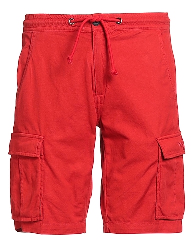 AERONAUTICA MILITARE Shorts & Bermuda Tomato red 52% Linen, 46% Cotton, 2% Elastane