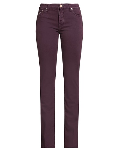 JACOB COHЁN Denim trousers Magenta 97% Cotton, 3% Elastane