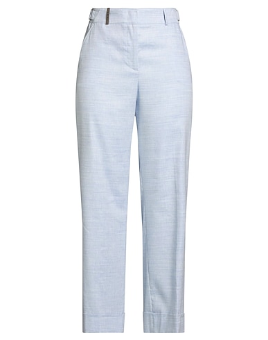 PESERICO Casual pants Light blue 55% Linen, 45% Virgin Wool