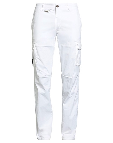 AERONAUTICA MILITARE Casual trouser White 98% Cotton, 2% Elastane