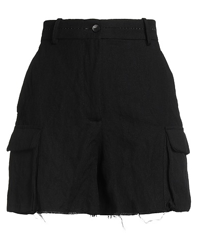 MASNADA Shorts & Bermuda Black 60% Cotton, 35% Wool, 5% Metal