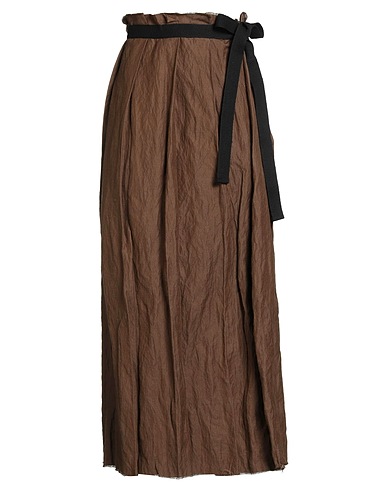 MASNADA Long skirt Khaki 60% Cotton, 35% Wool, 5% Metal
