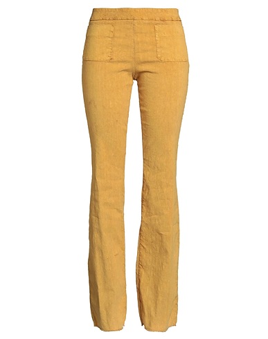 MASNADA Pantalone Senape 62% Lino, 35% Viscosa, 3% Elastan