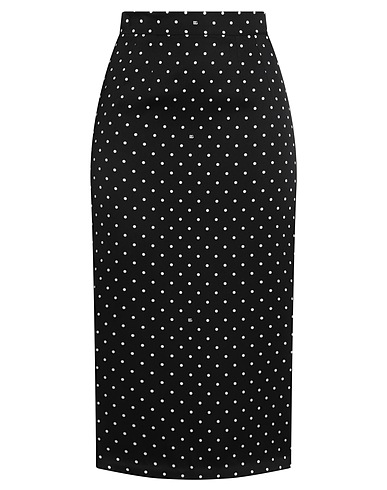 DOLCE&GABBANA Midi skirt Black 91% Silk, 9% Elastane