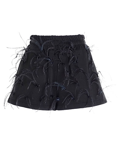 DONDUP Shorts & Bermuda NERO 51% Cupro, 49% Cotton, Ostrich feathers, Polyamide