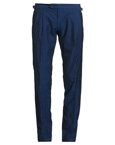 LUIGI BIANCHI Mantova Casual trouser Navy blue 53% Virgin Wool, 47% Cotton