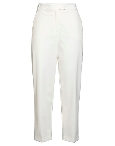 BEATRICE .B Casual trouser White 64% Polyester, 34% Viscose, 2% Elastane