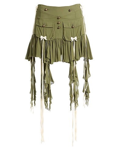 ANIYE RECORDS Mini skirt Military green 100% Viscose, Cotton