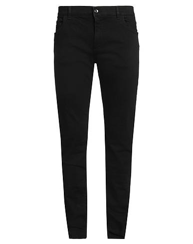 DOLCE&GABBANA Denim trousers Black 98% Cotton, 2% Elastane, Zamak, Calfskin, Brass