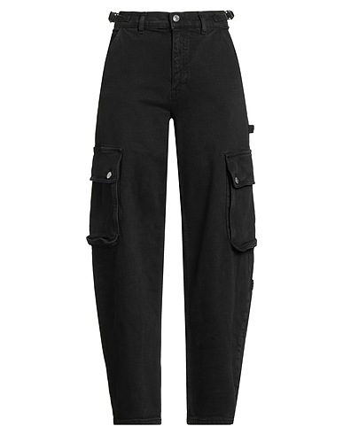 MAJE Denim trousers Black 99% Cotton, 1% Elastane