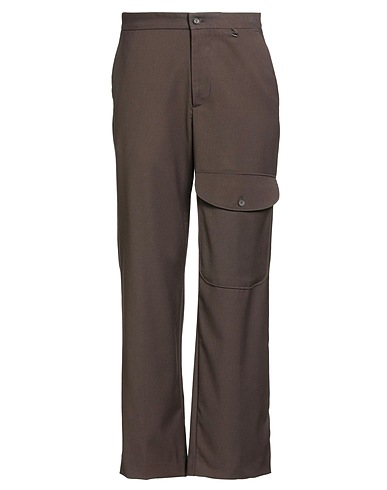 I'M BRIAN Casual pants Dark brown 75% Polyester, 23% Viscose, 2% Elastane