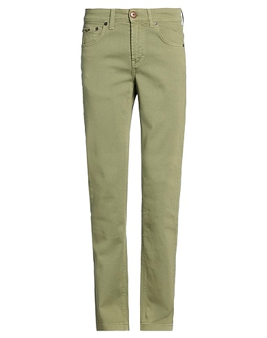 AERONAUTICA MILITARE Denim pants Military green 98% Cotton, 2% Elastane