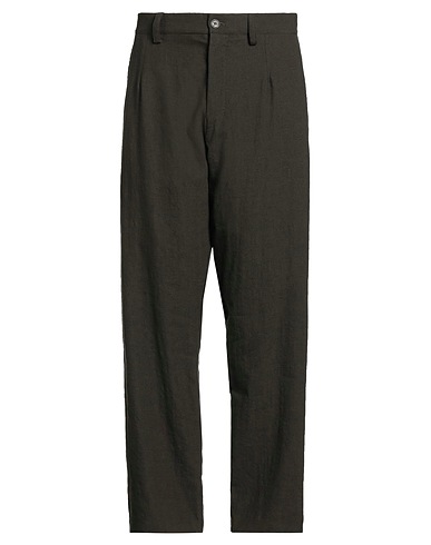 MASNADA Casual trouser Dark green 80% Wool, 20% Linen