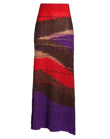 SOLOTRE Long skirt Chocolate brown 50% Alpaca wool, 40% Polyamide, 10% Wool, Mohair wool, Metallic fiber
