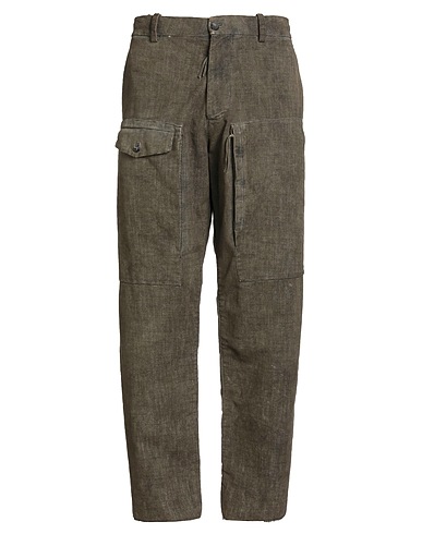 MASNADA Casual trouser Military green 98% Cotton, 2% Elastane