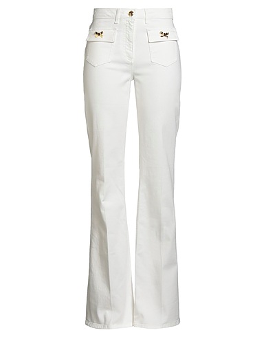 ELISABETTA FRANCHI Denim trousers White 97% Cotton, 3% Elastane