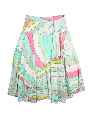 PUCCI Skirt Light green 99% Viscose, 1% Metallic fiber