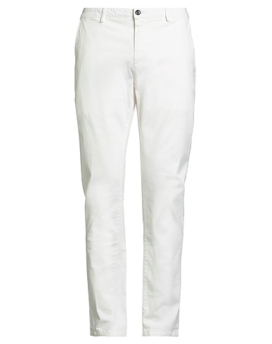 YAN SIMMON Casual trouser White 98% Cotton, 2% Elastane