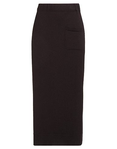 LAMBERTO LOSANI Midi skirt Dark brown 80% Virgin Wool, 10% Cashmere, 10% Silk