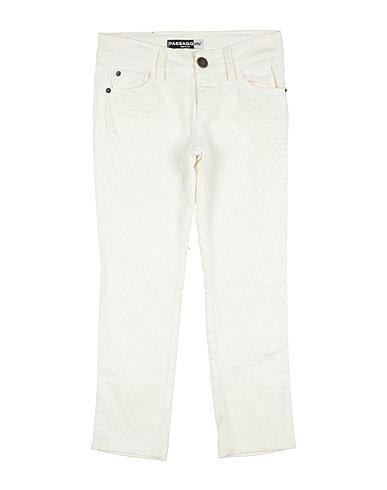 PAESAGGino Denim trousers White 97% Cotton, 3% Elastane