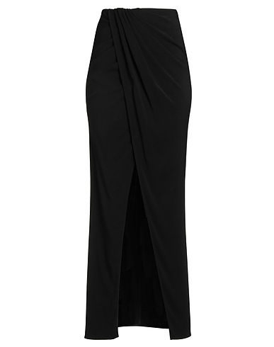 ELISABETTA FRANCHI Long skirt Black 95% Polyester, 5% Elastane
