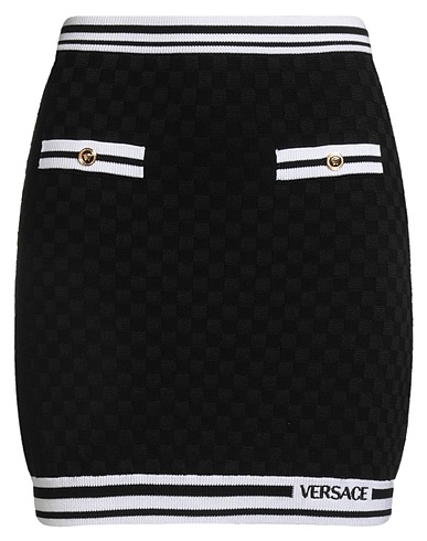 VERSACE Mini skirt Black 85% Cotton, 15% Viscose