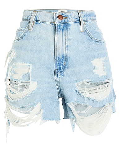 FRAME Denim shorts Blue 80% Recycled cotton, 20% Post-consumer recycled cotton