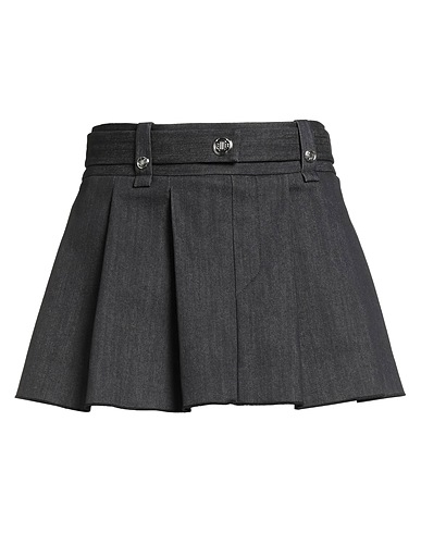 MAJE Denim skirt Charcoal 72% Cotton, 26% Polyester, 2% Elastane