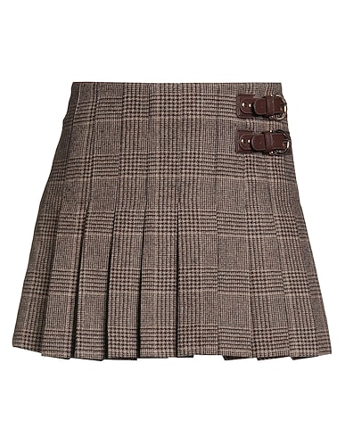 MAJE Mini skirt Brown 48% Wool, 23% Cotton, 17% Polyamide, 9% Acrylic, 3% Cashmere