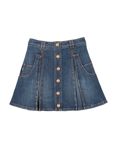 BALMAIN Denim skirt 98% Cotton, 2% Elastane