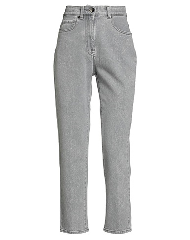 PESERICO Denim trousers Grey 99% Cotton, 1% Elastane