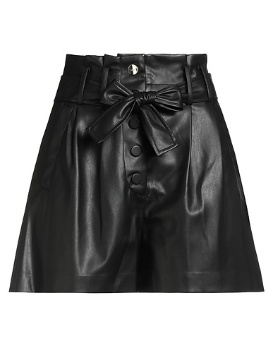 LIU •JO Shorts & Bermuda Black 100% Polyester, Polyurethane resin