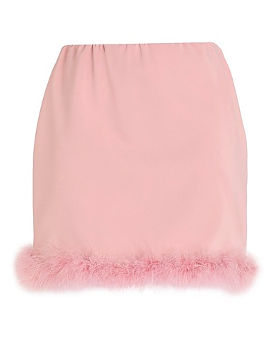 IMPERIAL Mini skirt Pink 90% Polyester, 10% Elastane, Feathers