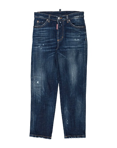 DSQUARED2 Denim pants Blue 98% Cotton, 2% Elastane, Cow leather
