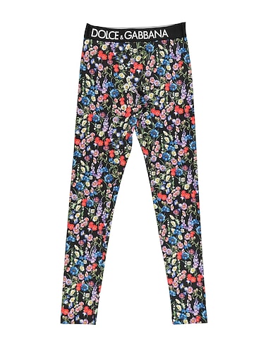 DOLCE&GABBANA Leggings Black 100% Cotton, Polyester, Elastane, Polyamide
